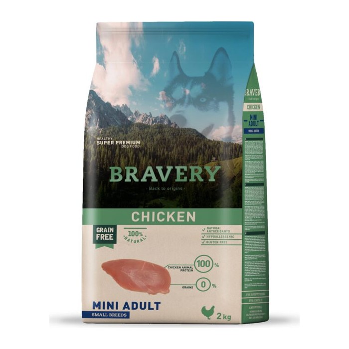 Bravery Pollo (Chicken) — Adulto mini y razas pequeñas — 2 kg