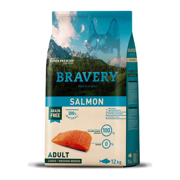 Bravery Salmón (Salmon) — Adulto razas medianas y grandes — 12 kg