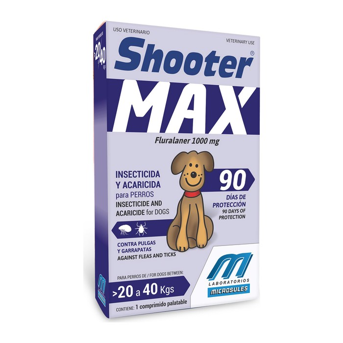 Shooter Max comprimidos — perros de 20 a 40 kg
