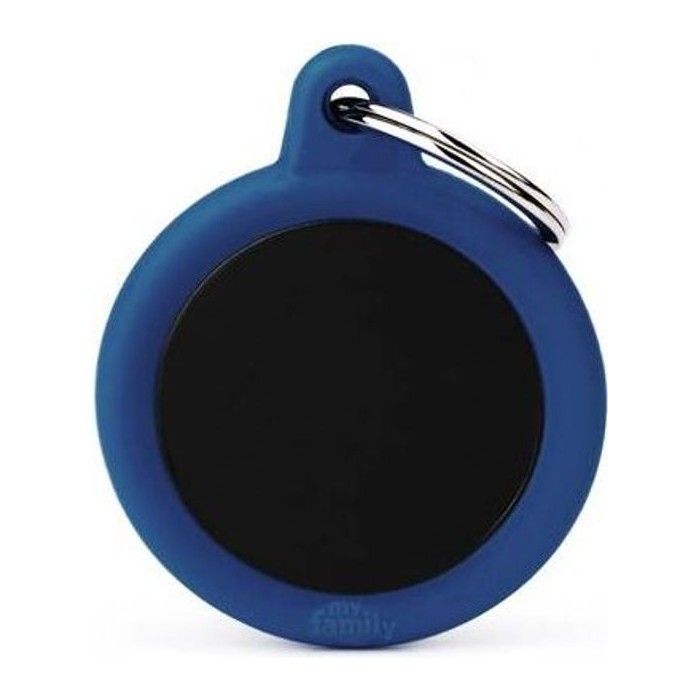 Chapa redonda Aluminio Negro goma Dark azul Hushtag