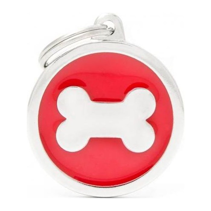 Chapa redonda Grande Rojo Hueso Interno