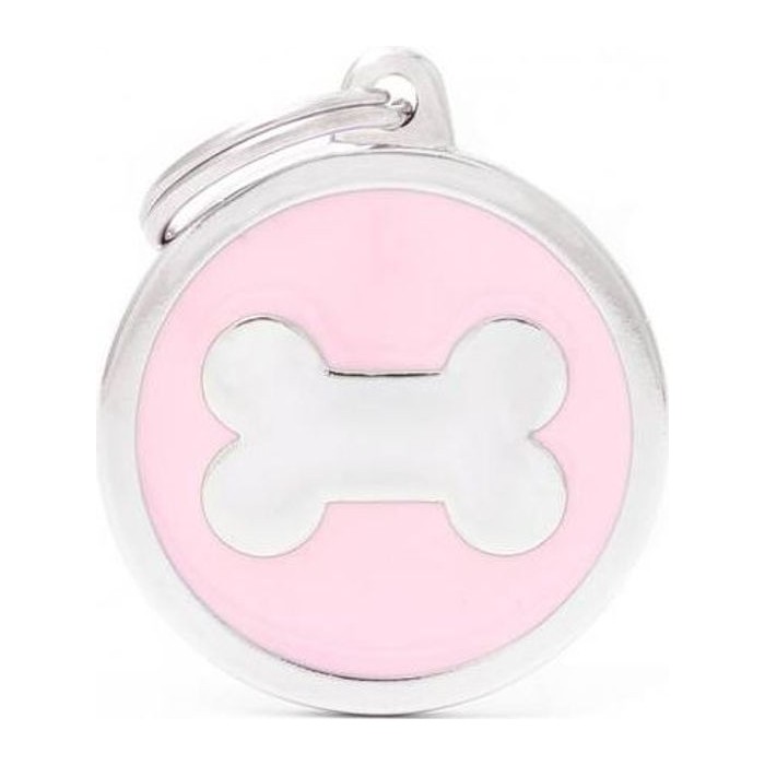Chapa redonda Grande Rosa Hueso Interno