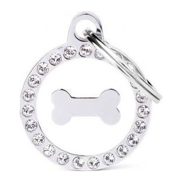 Chapa redonda Pequeño Blanco Hueso Glam