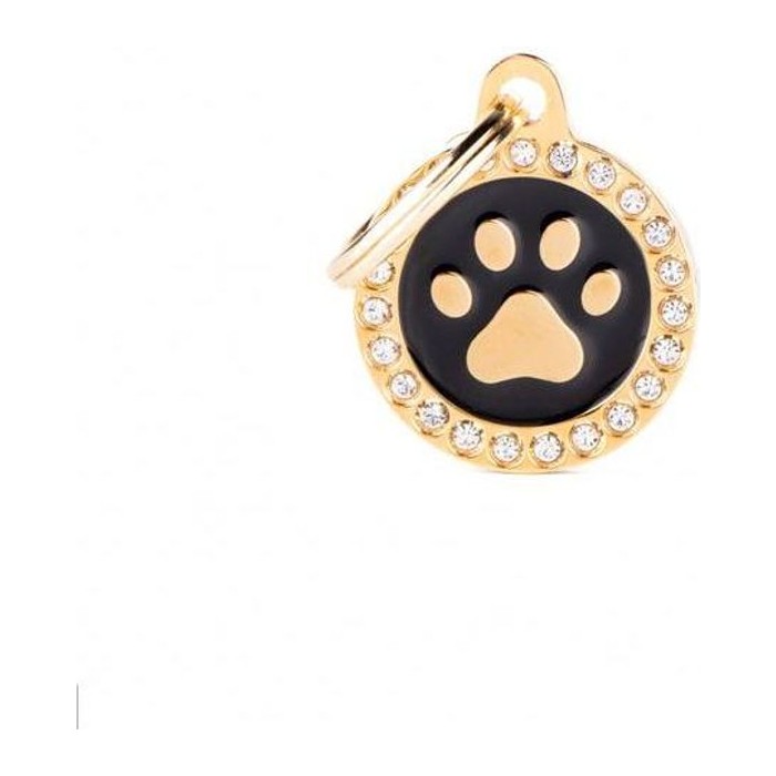 Chapa redonda Pequeño Negro Zampa Glam Gold