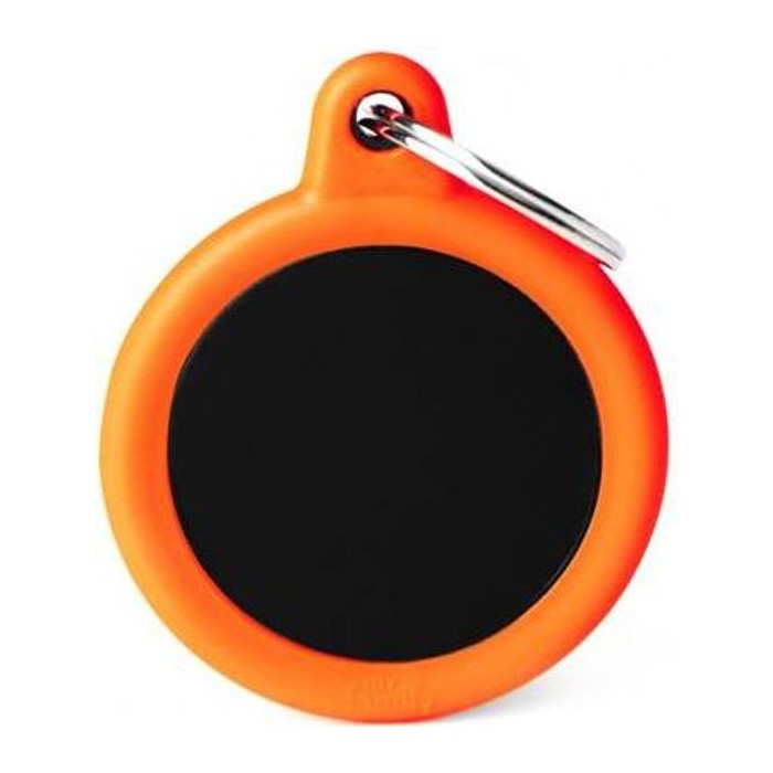 Chapa Circulo Negro Aluminio Goma Naranja Memo PET