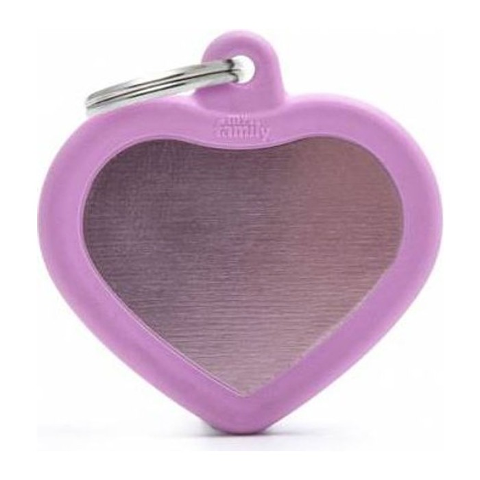 Chapa corazón Aluminio Rosa goma Rosa