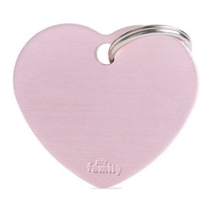 Chapa corazón Grande Aluminio Rosa