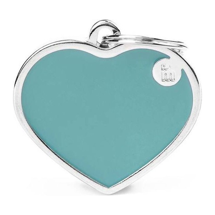 Chapa corazón L celeste Basic Handmade