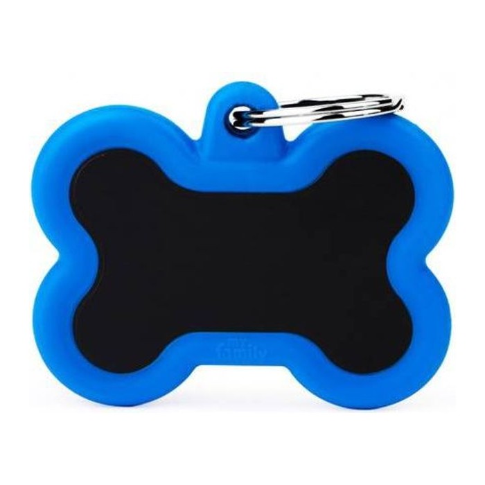 Chapa hueso Negro Aluminio Goma Azul Memo PET
