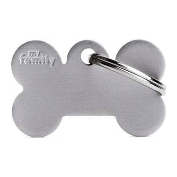 Chapa hueso Pequeño Aluminio Gris