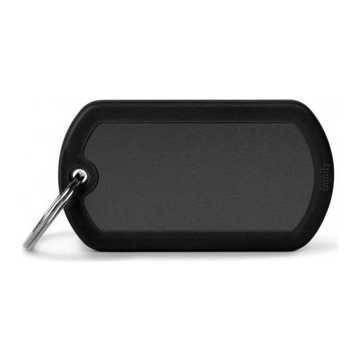 Chapa Militare Grande Aluminio Negro goma Negro Hushtag