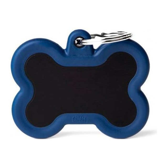 Chapa hueso Aluminio Negro goma Dark azul Hushtag