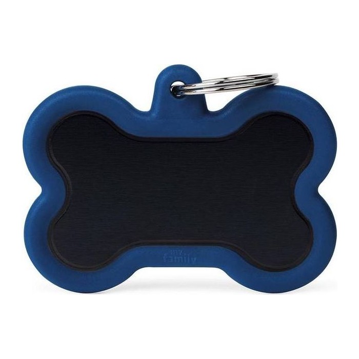 Chapa hueso XL Aluminio Negro goma Dark azul Hushtag