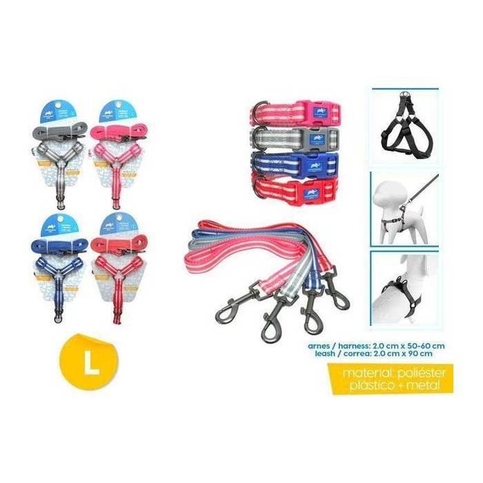 Arnés + Correa para mascotas (L) 2.0CM X 50-60CM / 2.0CM X 90CM (variante 4)