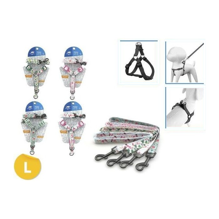 Arnes + Correa para Mascotas SET ( L) 3/4*14-20* 3/4*3FT