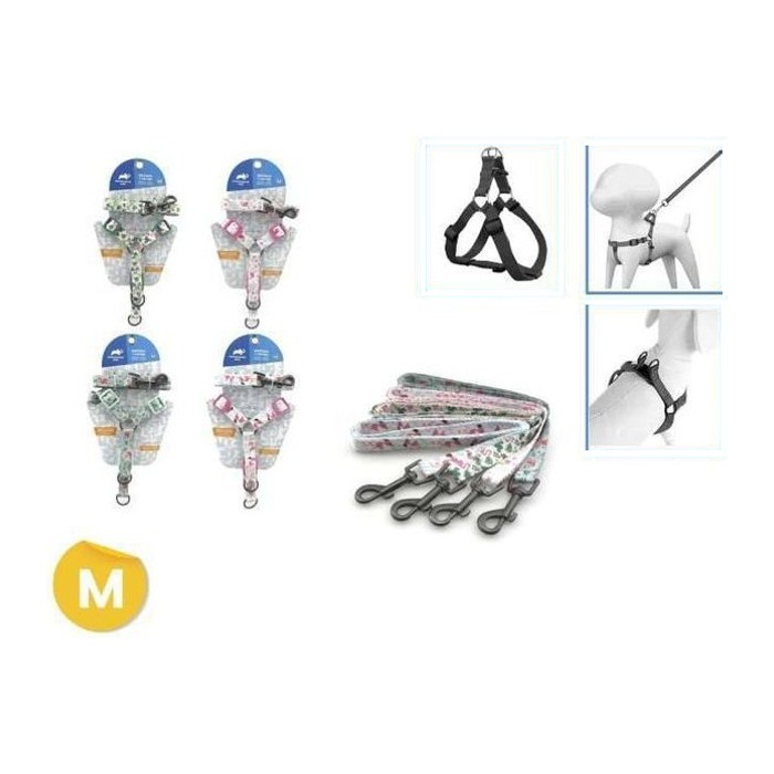 Arnes + Correa para Mascotas SET (M) 5/8*10-14* 5/8* 4 FT