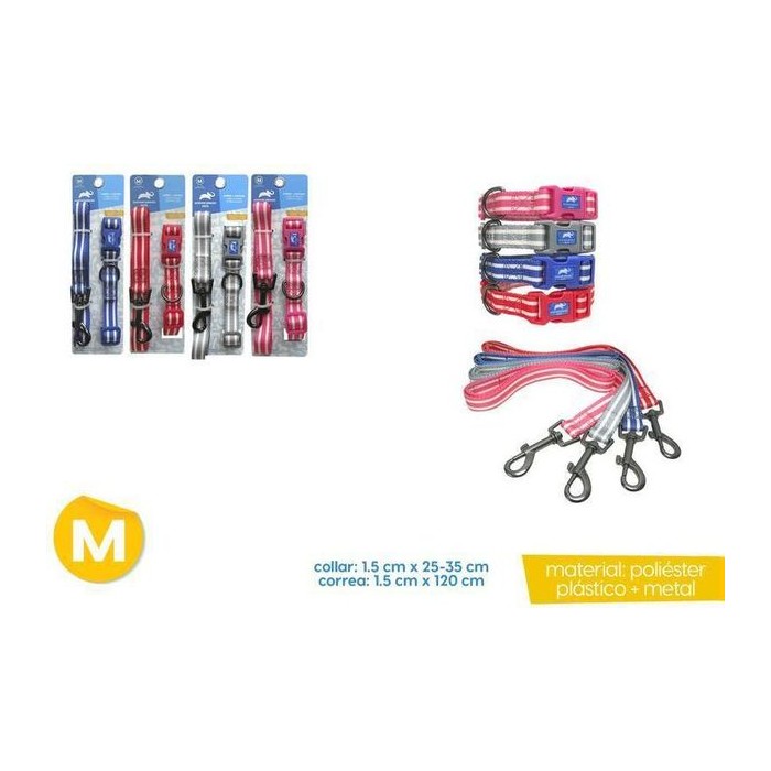 Collar + Correa para mascotas M 1.5CM X 25-35CM / 1.5CM X 120CM (variante 5)