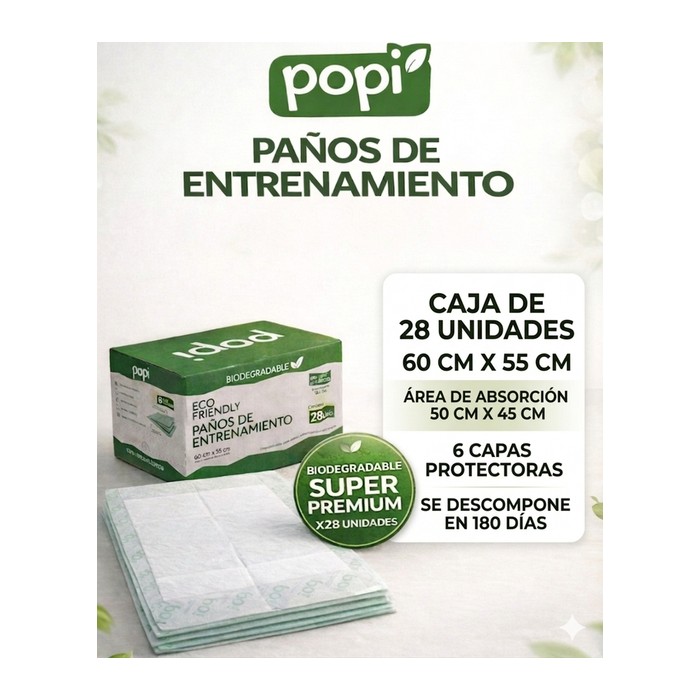 Paños de entrenamiento biodegradables 55x60cm