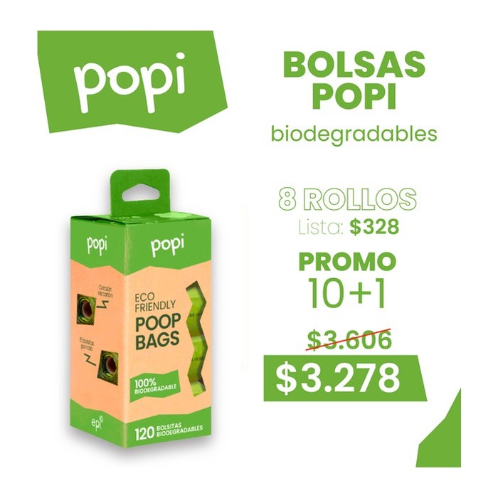 Popi 8 rollos 10+1 - Popi Biodegradable
