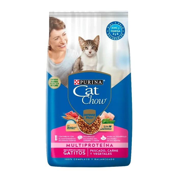 Cat Chow Gatitos Pescado, Carne y Vegetales 1 kg