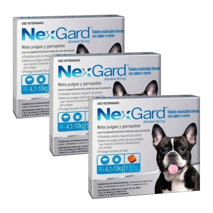 Nexgard 3 comprimidos — perros de 4 a 10 kg