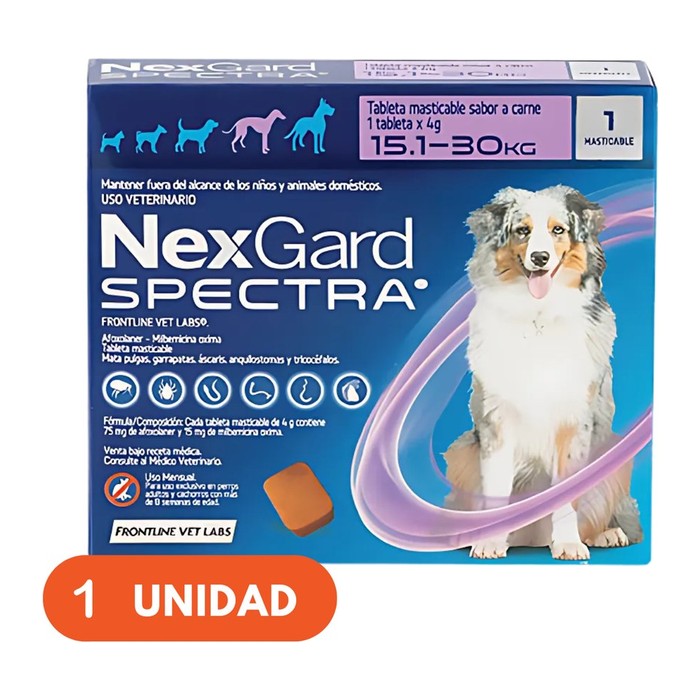 Nexgard Spectra 3 comprimidos — perros de 15 a 30 kg
