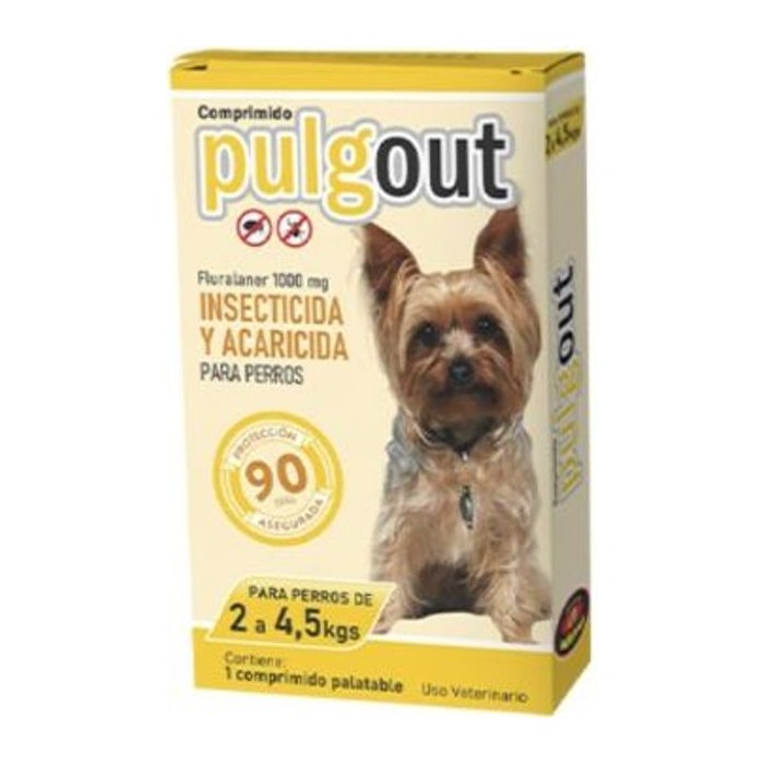 Pulgout pastilla insecticida y acaricida — perros de 2 a 4,5 kg